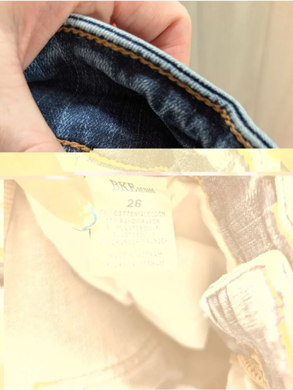 BKE Gabby Raw Hem Jeans sz 26 29x23 Curvy Fit High Rise Raw Hem Skinny